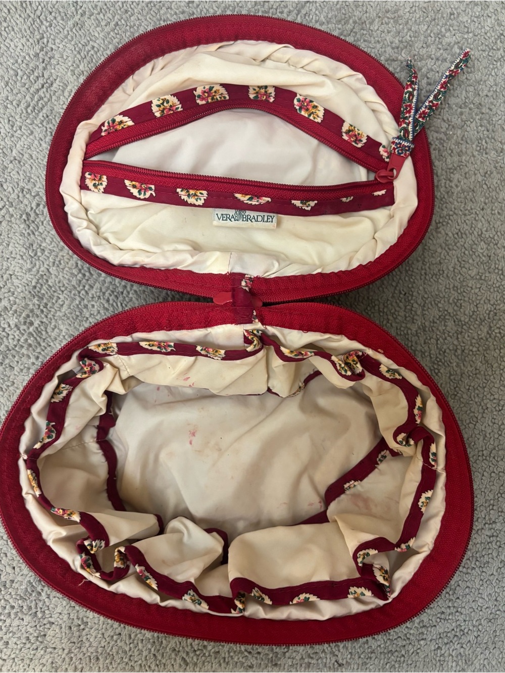 Vera Bradley Quilted Makeup Bag Round *Vintage* - Picture 7 of 8